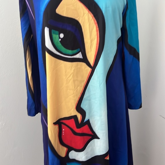 Face artsy, long sale colorful unique dress - Picture 5 of 11
